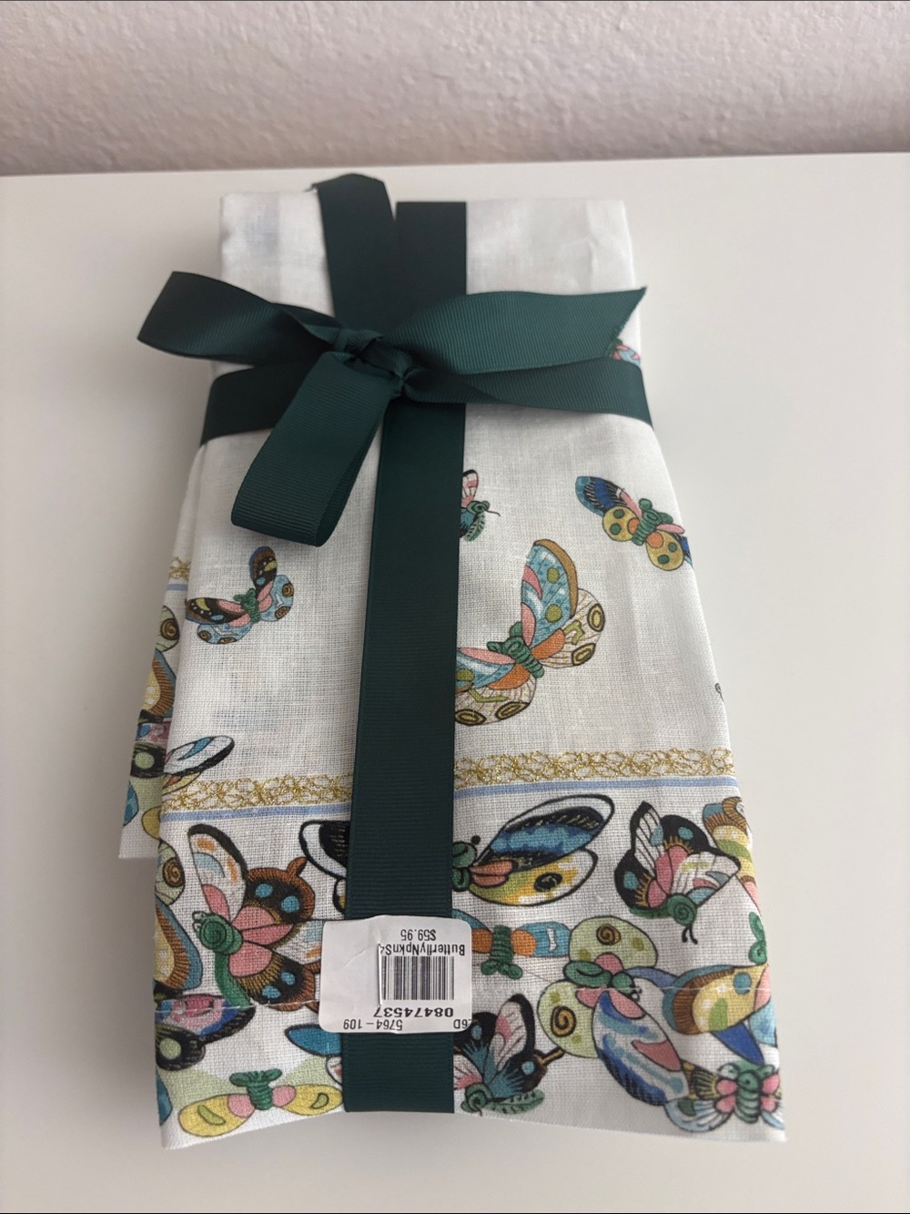Williams Sonoma Papillon Butterfly set of four napkins 85 cotton 15 linen